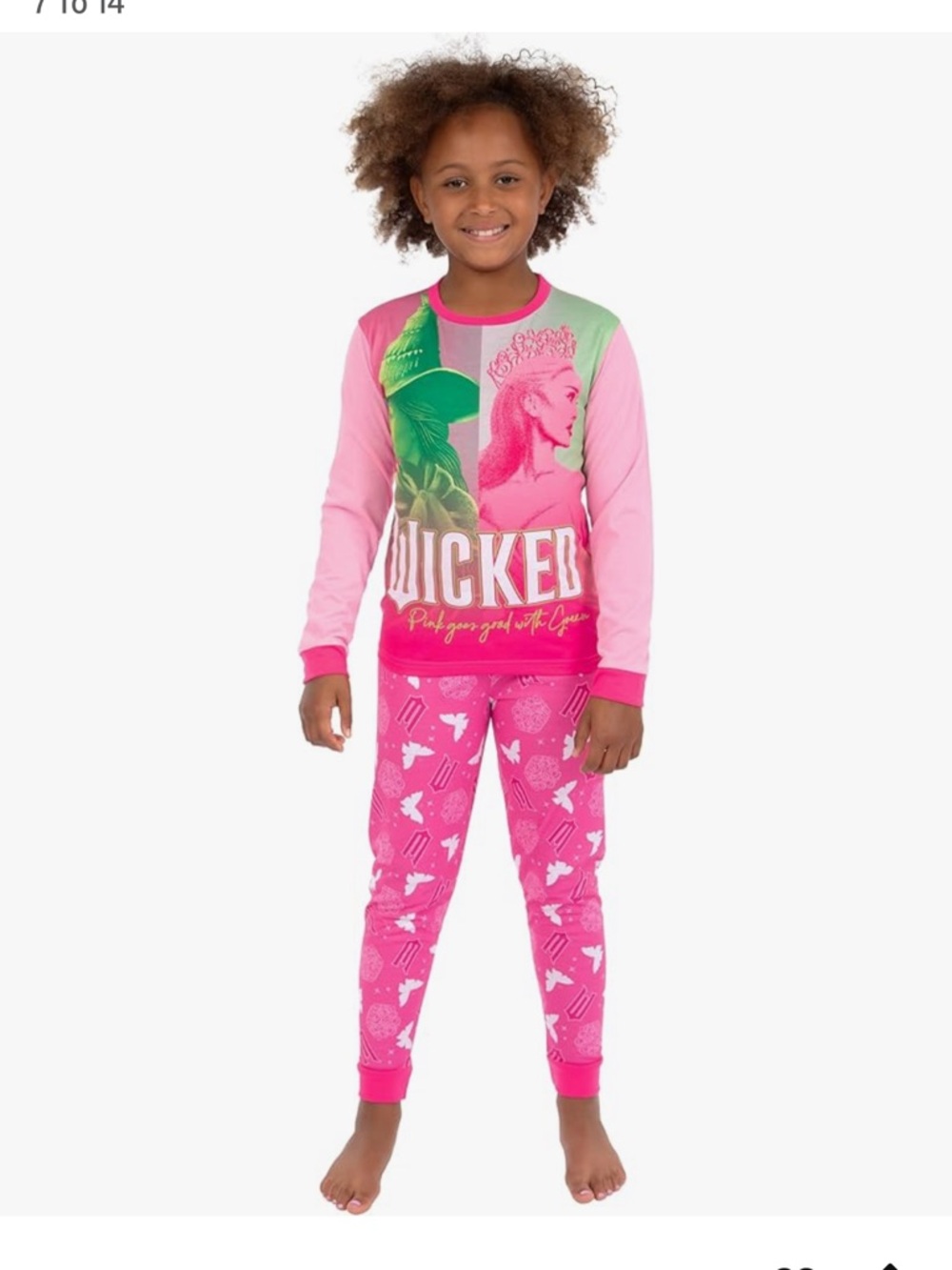 Girls' Pink Wicked Graphic Pajama Set